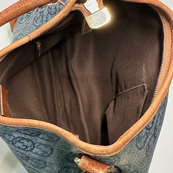 Gucci Abbey Blue and Brown Denim Shoulder Bag + Dust bag + COA - Picture 7 of 16
